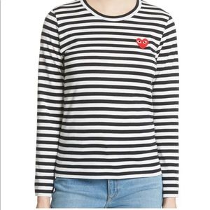 Navy Commes des Garçons Size L Women’s Striped LS
